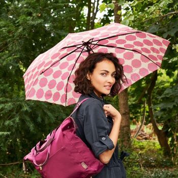 Parapluie coupe-vent en aubergine Parapluie pliant pour femme à imprimé Bloom 3