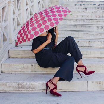 Parapluie coupe-vent en aubergine Parapluie pliant pour femme à imprimé Bloom 5