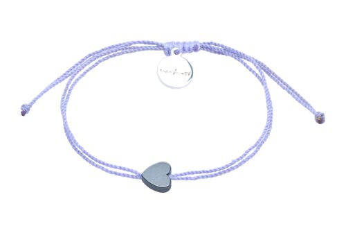 Heart Charm armband - Lilac