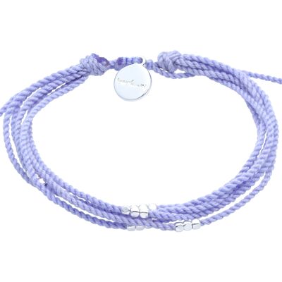 Brassard String Perles Argent - Lilas