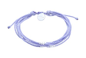 Brassard String Perles Argent - Lilas 1