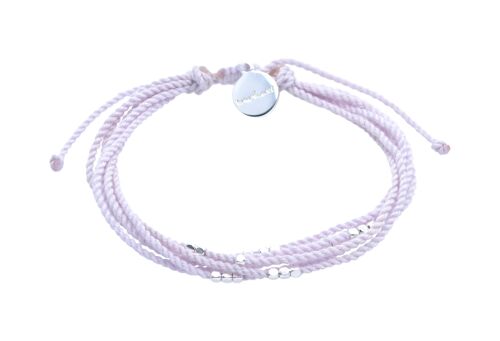 Silver Beads String armband - Cherry Blossom