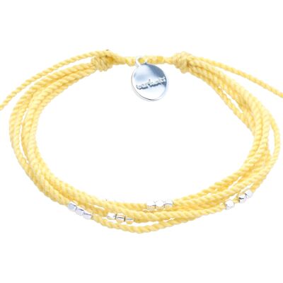 Silver Beads String-Armband - Bananengelb