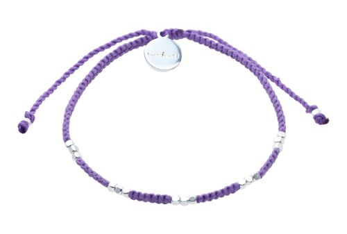 Silver Beads armband - Purple