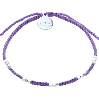 Bracciale con perline d'argento - Viola