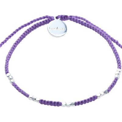 Bracciale con perline d'argento - Viola