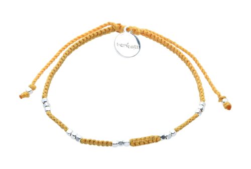 Silver Beads armband - Orange