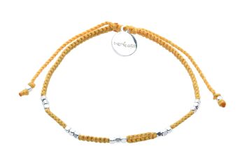 Brassard Silver Beads - Orange 1