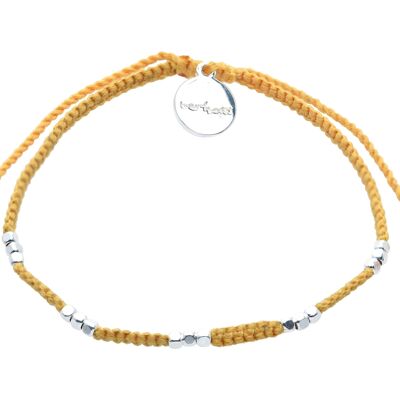 Brassard Silver Beads - Orange