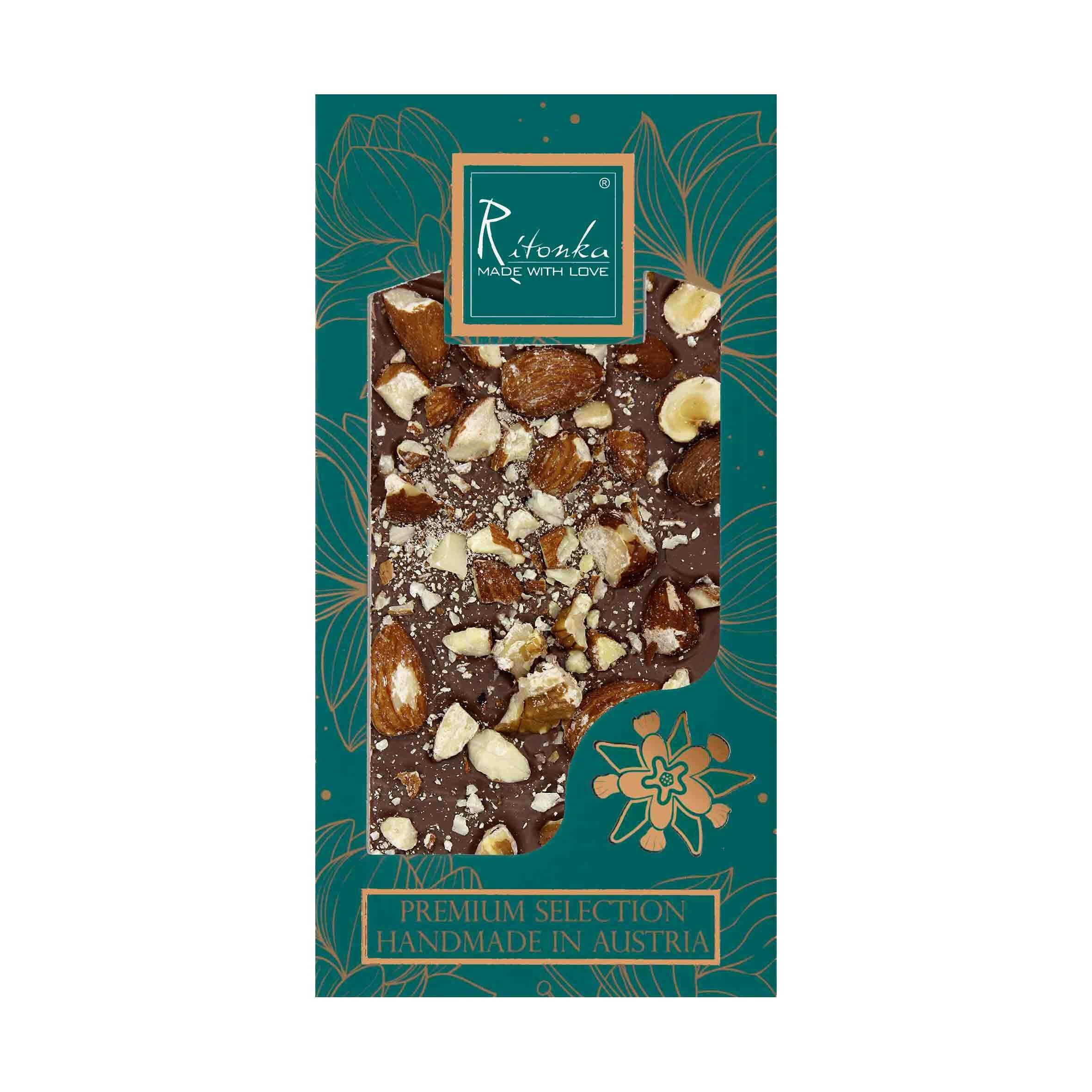 Miscela di noci e cioccolato al latte premium