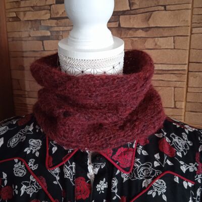 Loop scarf - Headband. Cuello - Headband. - Bordeaux.