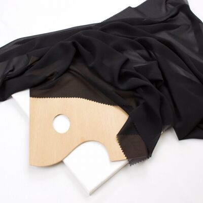 Black chiffon gauze fabric