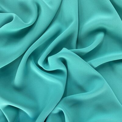 Tissu crêpe torsadé turquoise