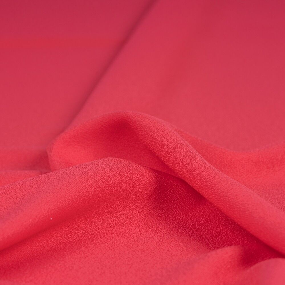 Coral crepe fabric
