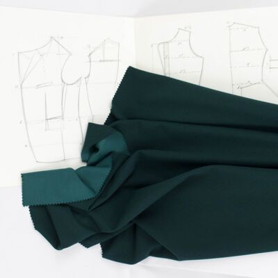 Bottle green crepe Neoprene fabric