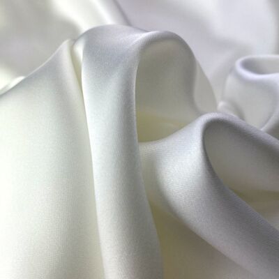 White stretch twist satin fabric