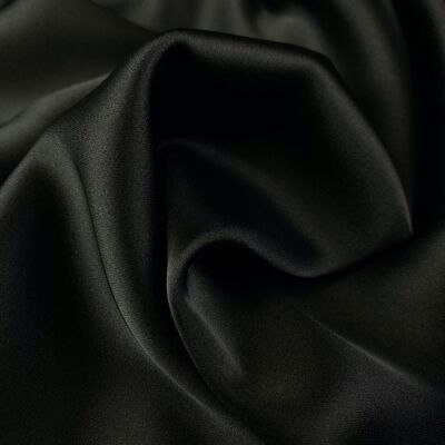 Black stretch twist satin fabric