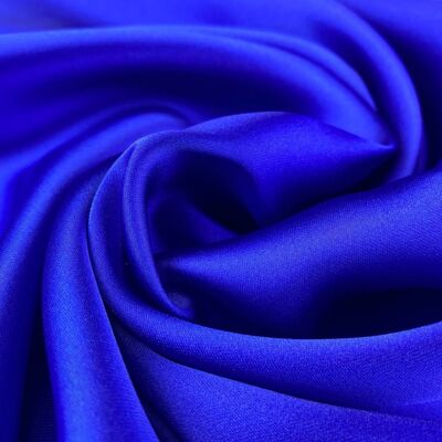 Blue stretch twist satin fabric