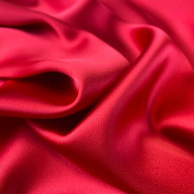 Red stretch twist satin fabric