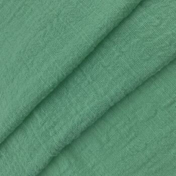 Tissu coton bambou vert aqua 1