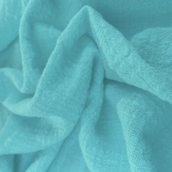 Tissu coton bambou turquoise 1