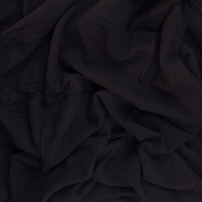Black cotton bamboo fabric