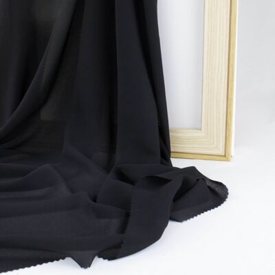 Black crepe chiffon fabric