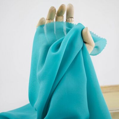 Turquoise crepe chiffon fabric