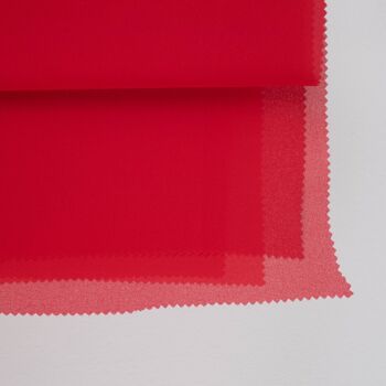 Tissu mousseline crêpe rouge 1