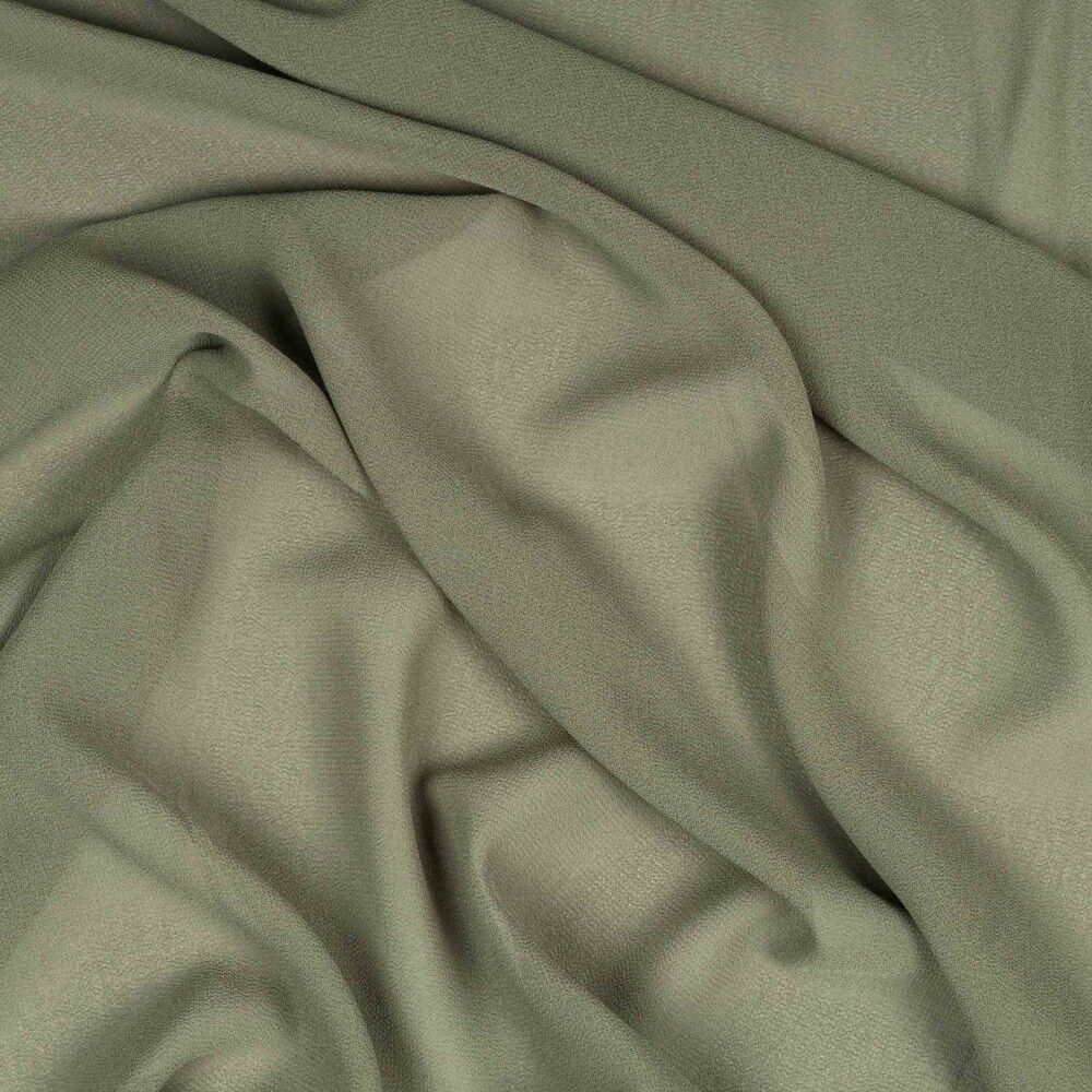 Tessuto chiffon crepe verde militare