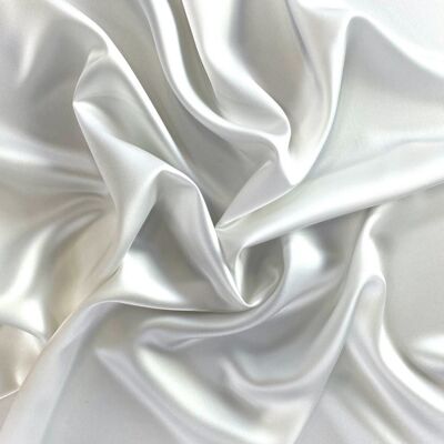 Satin twist white fabric