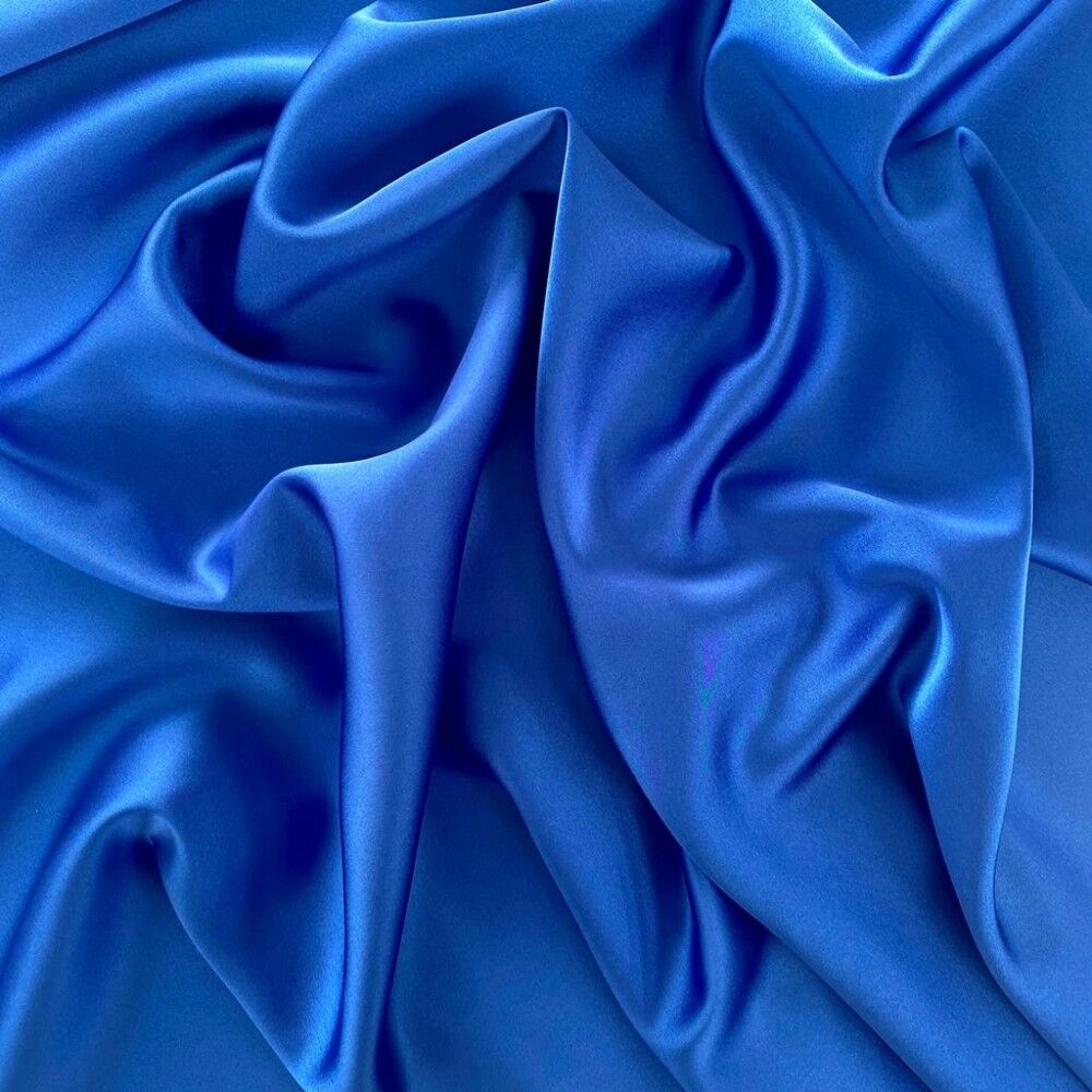 Buy wholesale Blue twisted satin fabric