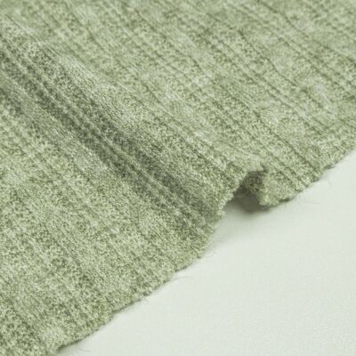 Green tricot knit fabric