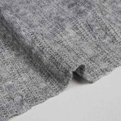 Gray tricot knit fabric