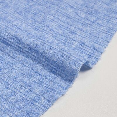 Blue tricot knit fabric