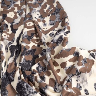 Grauer pfirsichfarbener Camouflage-Strickstoff