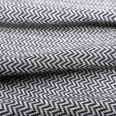White zigzag jacquard knit fabric