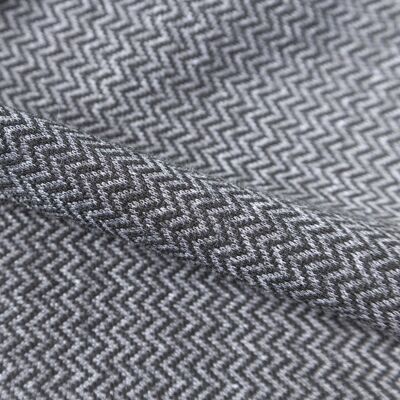 Gray zigzag jacquard knit fabric