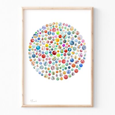 Marble Circle - A3 illustration print