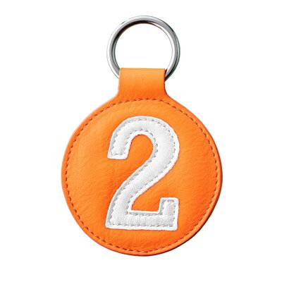 Schlüsselring Nr. 2 weißer orange Hintergrund
