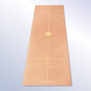 Grand tapis de yoga en liège Golden Align 1