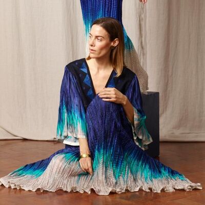 Shully dress 100% Silk- Water Print