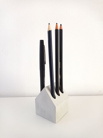 Porte-crayons en béton - accessoire bureau 3