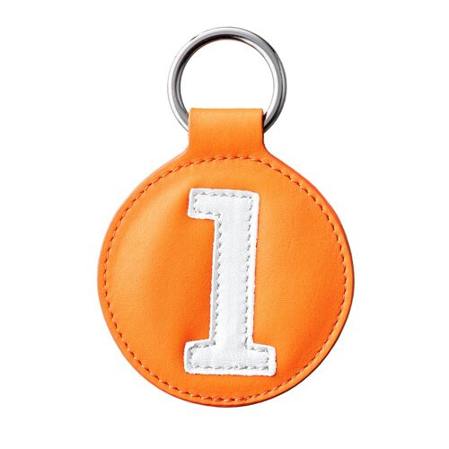 Porte clé n°1 blanc fond orange