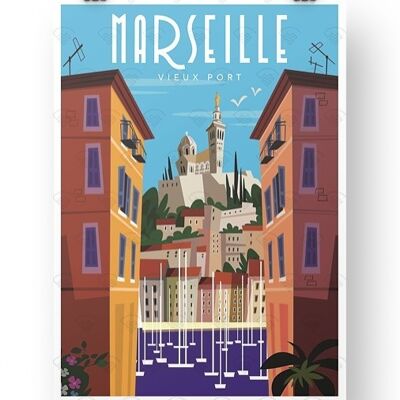 Postkarte Marseille Straße der Lodge