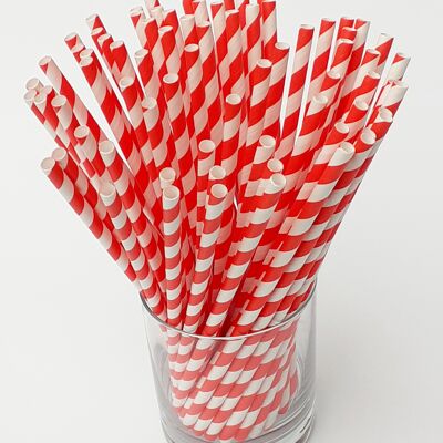 Red stripe paper straws - 1000