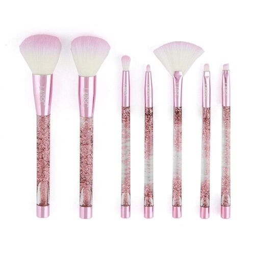 LaRoc 7pc Glitter Brush Set - Pink