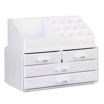 LaRoc Cosmetic Organiser With Drawers - White