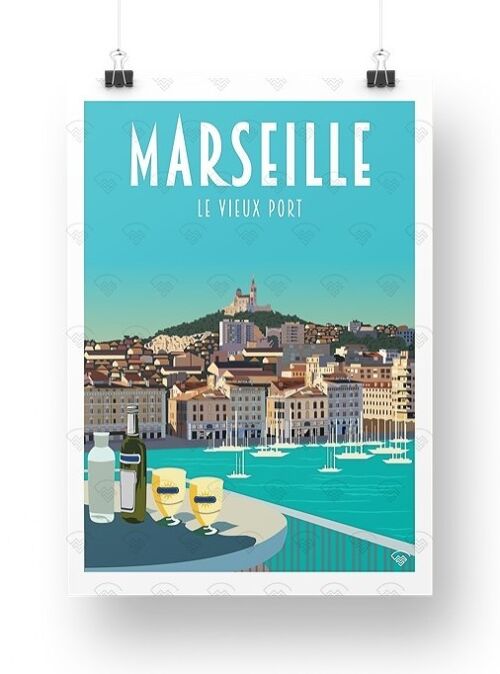 Carte postale Marseille vieux port apero