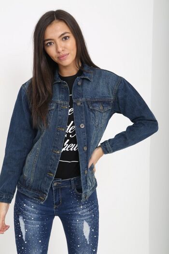 veste en jean oversize avec dos doré brodé 3